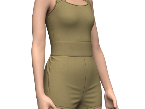 Female Running Suit 3D Model