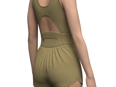 Female Running Suit 3D Model