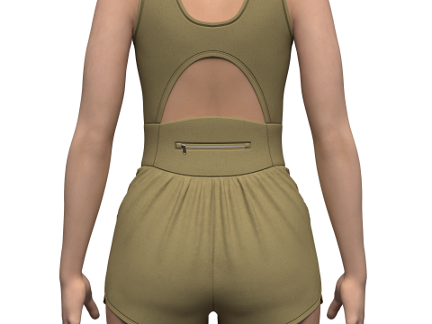 Female Running Suit 3D Model