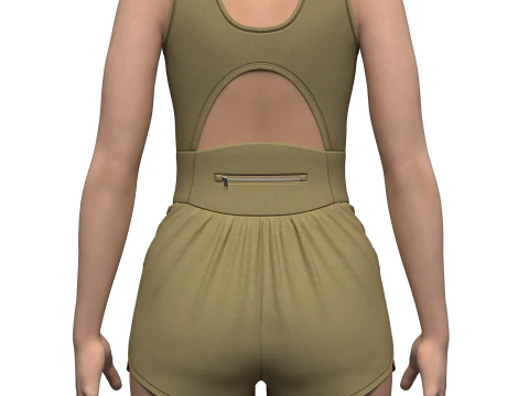 Female Running Suit 3D Model