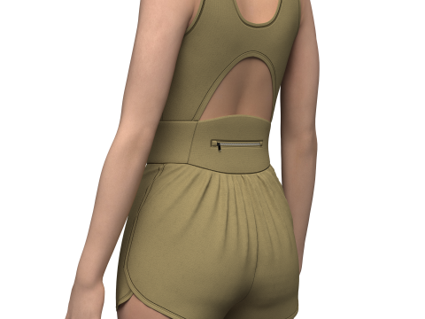 Female Running Suit 3D Model