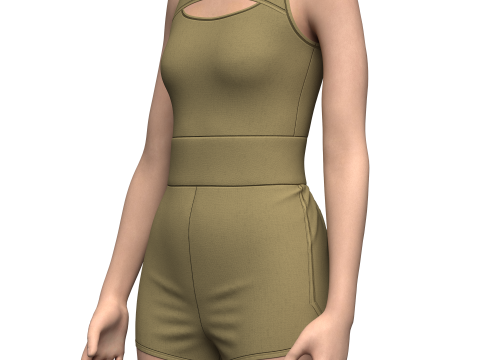 Female Running Suit 3D Model