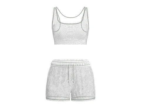 Suti&atilde; esportivo feminino e shorts de banho Modelo 3D