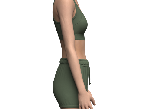 Female Sports Bra and Swim Shorts Modelo 3D