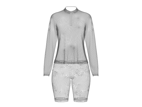 Female Half-Zip Tshirt 3D Модель