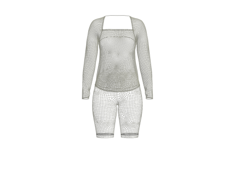 Female Boloer Top and Legging 3D Model