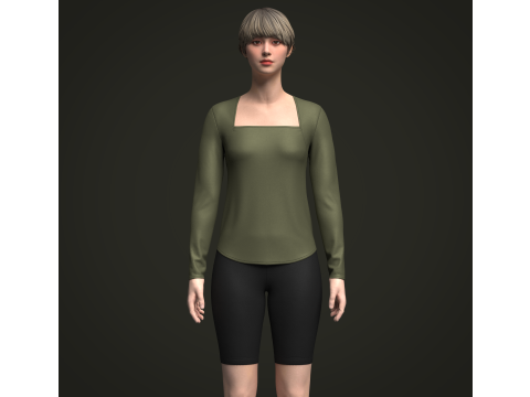 Female Boloer Top and Legging 3D Model