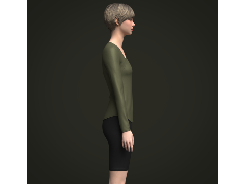 Female Boloer Top and Legging 3D Model