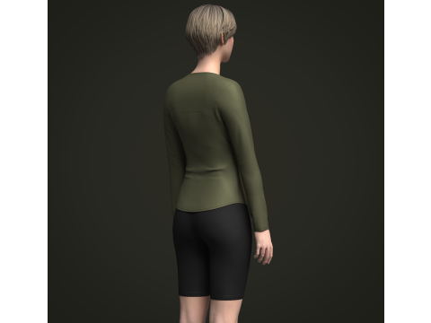 Female Boloer Top and Legging 3D Model