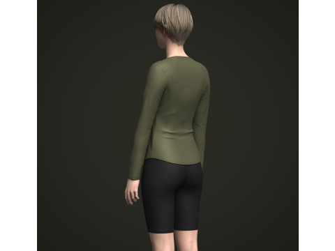 Female Boloer Top and Legging 3D Model