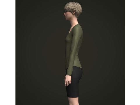 Female Boloer Top and Legging 3D Model