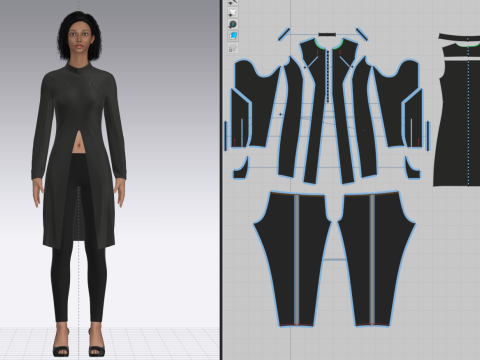 Female Sci-Fi Jacket 3D Модель