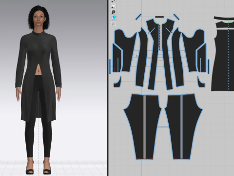 Female Sci-Fi Jacket 3D Model