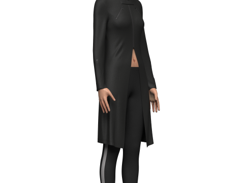 Female Sci-Fi Jacket 3D Модель