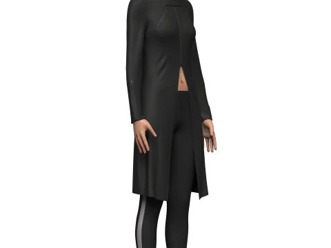 Female Sci-Fi Jacket 3D Model