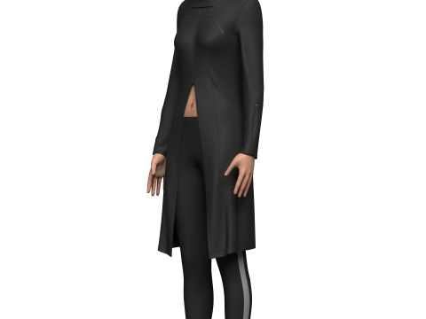Female Sci-Fi Jacket 3D Модель