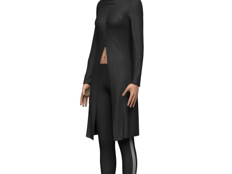 Female Sci-Fi Jacket 3D Model