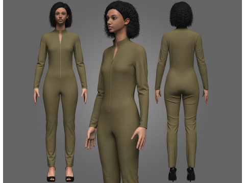 Female Sci-Fi Jumpsuit 3D 模型