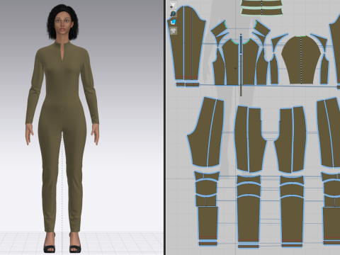 Female Sci-Fi Jumpsuit 3D Model