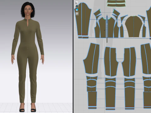 Female Sci-Fi Jumpsuit 3D Model