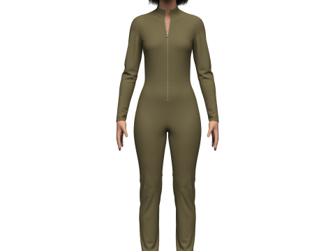 Female Sci-Fi Jumpsuit 3D Model