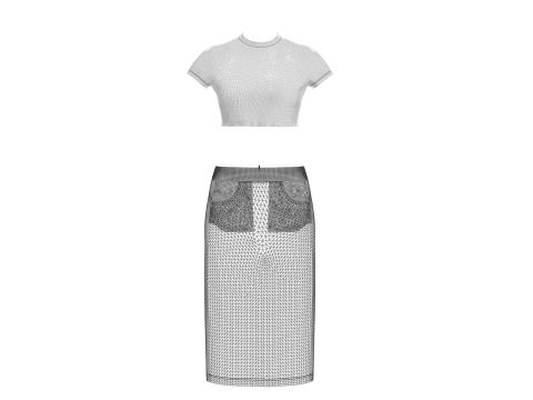 Female Elastic Top and Waist Skirt 3D Model