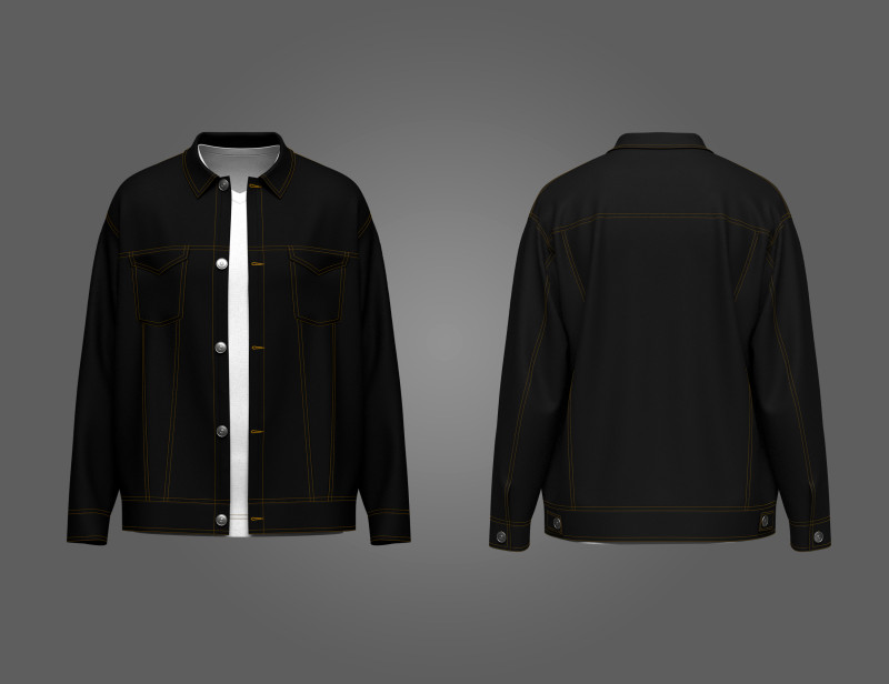 Male Over-fit Denim Jumper 3D Модель .c4d .max .obj .3ds .fbx .stl .blend