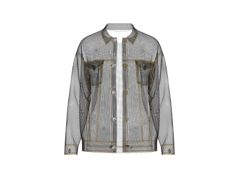 Male Over-fit Denim Jumper 3D Модель