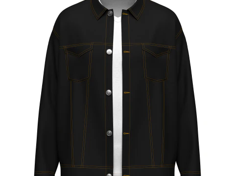 Jumper jeans over-fit masculino Modelo 3D