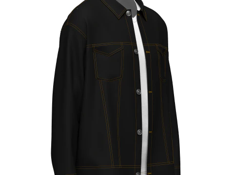 Jumper jeans over-fit masculino Modelo 3D