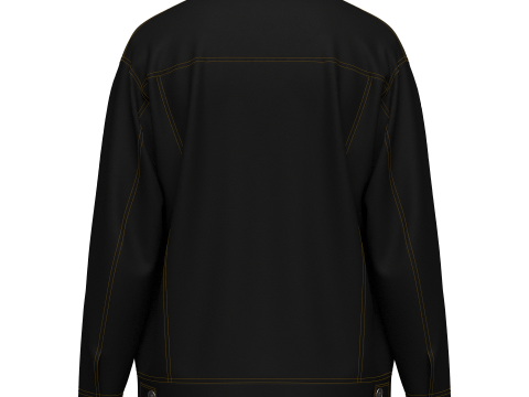 Male Over-fit Denim Jumper 3D Модель