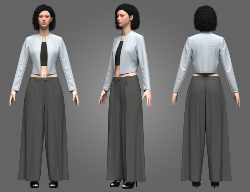 Female Yuna Outfit 3D Модель .c4d .max .obj .3ds .fbx .stl .blend