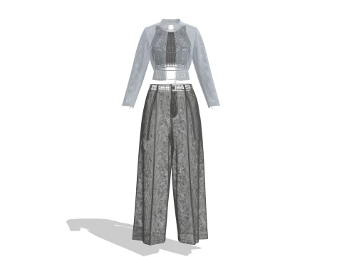 Female Yuna Outfit 3D Model