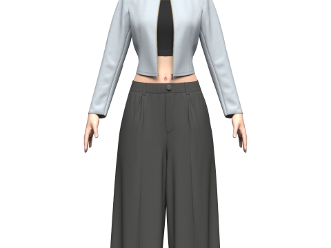 Female Yuna Outfit 3D Модель
