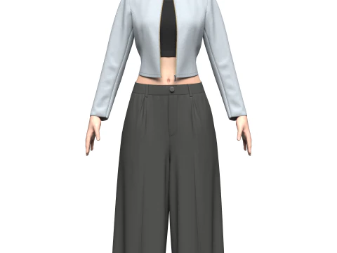 Female Yuna Outfit 3D Model