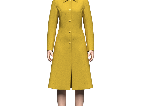 Female Princess Line Coat Modelo 3D