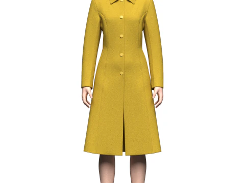 Female Princess Line Coat 3D Model