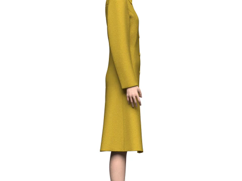 Female Princess Line Coat 3D Model