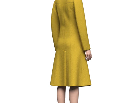 Female Princess Line Coat 3D Model