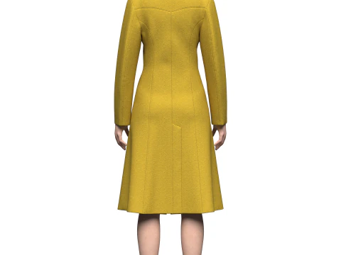 Female Princess Line Coat 3D Model