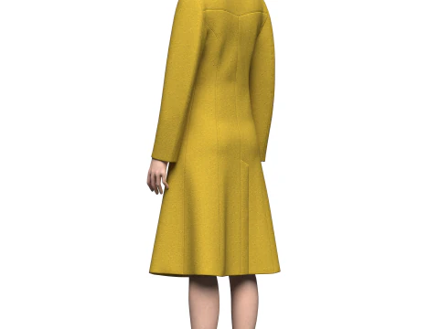 Female Princess Line Coat 3D Model