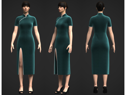 Female Cheongsam Modèle 3D