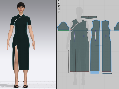 Female Cheongsam 3D Model