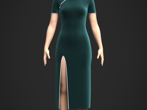 Female Cheongsam 3D Model