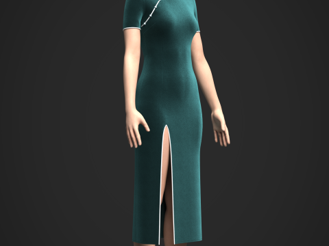 Female Cheongsam 3D Model