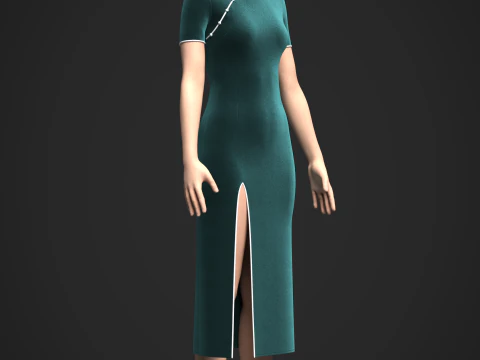Female Cheongsam 3D Model