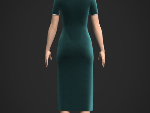 Female Cheongsam 3D Model