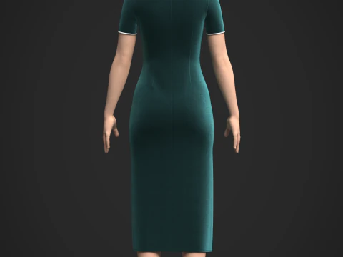 Female Cheongsam 3D Model