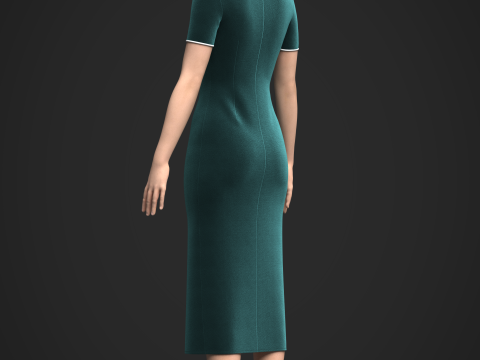 Female Cheongsam 3D Model
