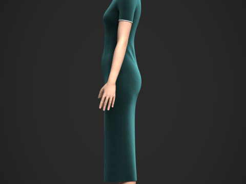 Female Cheongsam 3D Model
